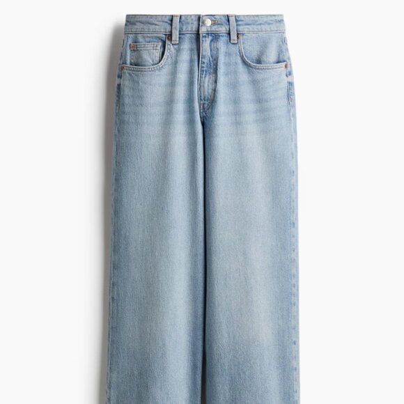 H&M High Rise Wide Leg Jeans | Size 2 | Light Vintage Wash - Picture 1 of 4